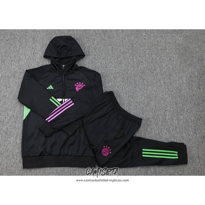 Chandal de Sudadera del Bayern Munich 2023-2024 Nino Negro y Blanco